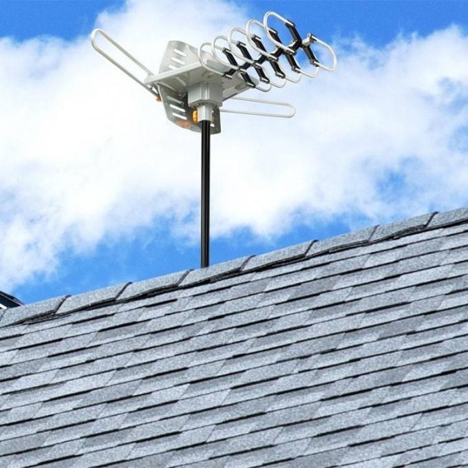 मोटराइज्ड यागी यूएचएफ एम्पलीफाइड डिजिटल एचडीटीवी एंटीना 360 डिग्री रोटेशन के साथ 3