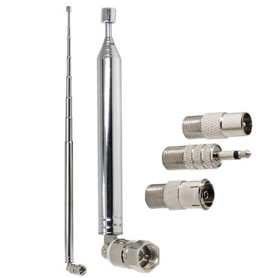 एफएम रेडियो एंटेना Ancable Indoor FM Telescopic Antenna F Type Male Plug Connector with Adapter for Radio AV Stereo Receiiv एफएम रेडियो एंटेना के लिए एडाप्टर के साथ एफएम रेडियो एंटेना