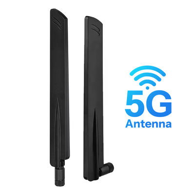 उच्च लाभ 12dbi 5g एंटीना sma मोड़ योग्य 600-6000Mhz स्थिर संकेत प्रसारित करें वायरलेस मोबाइल राउटर के लिए ओमनी 5G एंटीना