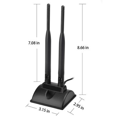 2.4GHz 5GHz डुअल बैंड एरियल वायरलेस वाईफाई कम्युनिकेशन एंटीना एसएमए मैग्नेट बेस पीसीआई-ई नेटवर्क कार्ड के लिए यूएसबी एडाप्टर राउटर