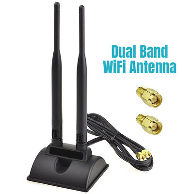 2.4GHz 5GHz डुअल बैंड एरियल वायरलेस वाईफाई कम्युनिकेशन एंटीना एसएमए मैग्नेट बेस पीसीआई-ई नेटवर्क कार्ड के लिए यूएसबी एडाप्टर राउटर