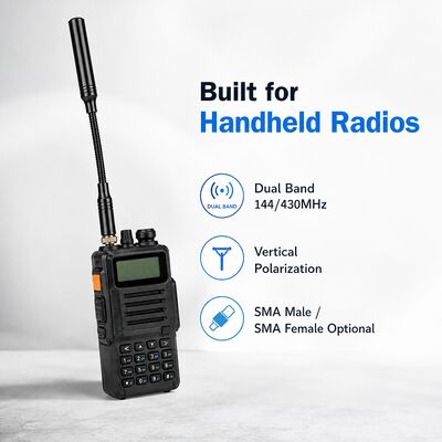 सामरिक बूमरैंग एंटीना, डुअल बैंड 144/430MHz पोर्टेबल हैम रेडियो एंटीना वैकल्पिक SMA इंटरफ़ेस के साथ